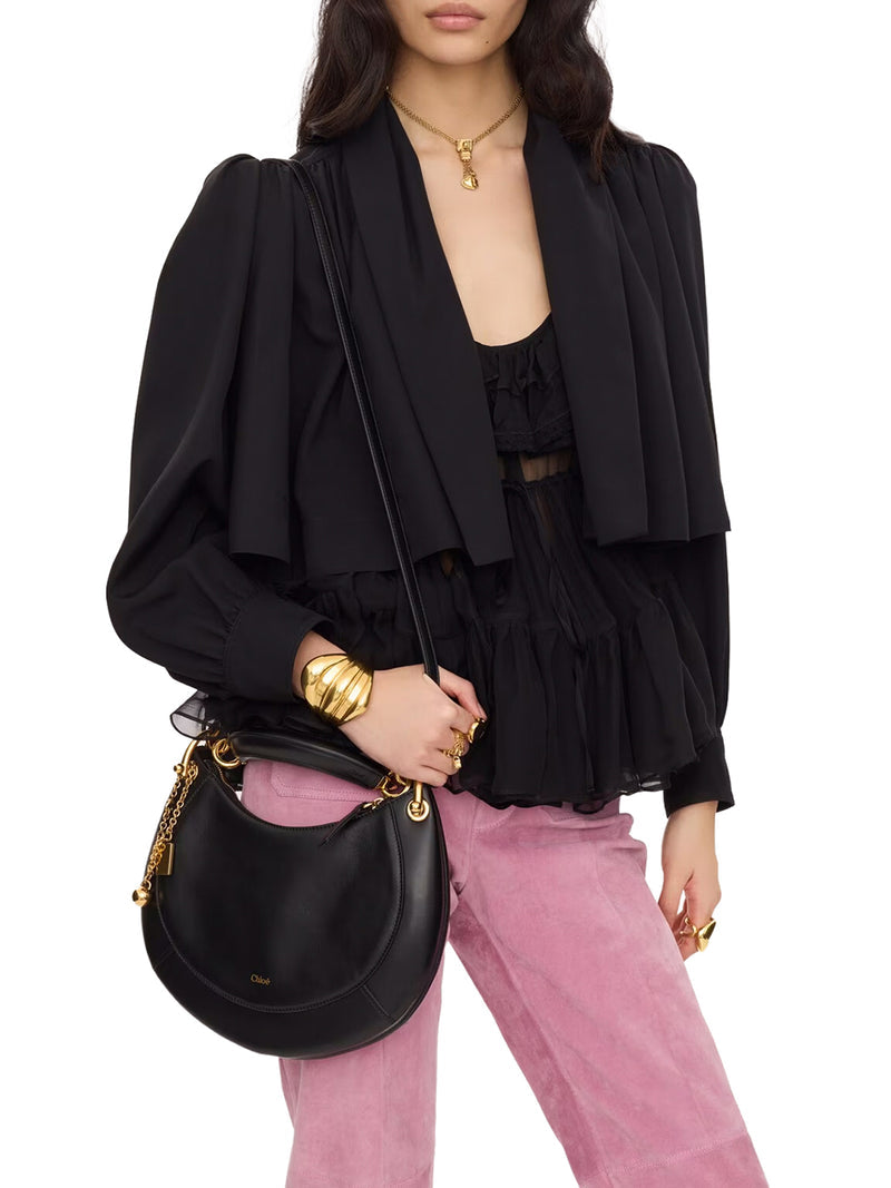 Chloe` Women Small Chloé Banana Zipped Hobo In Soft Leather