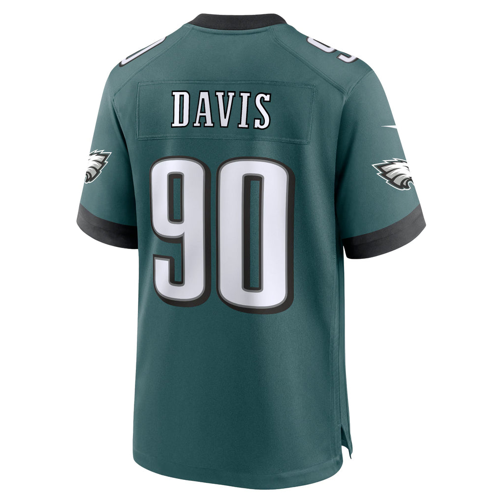 Philadelphia Eagles Jordan Davis Midnight Green Team Game Jersey