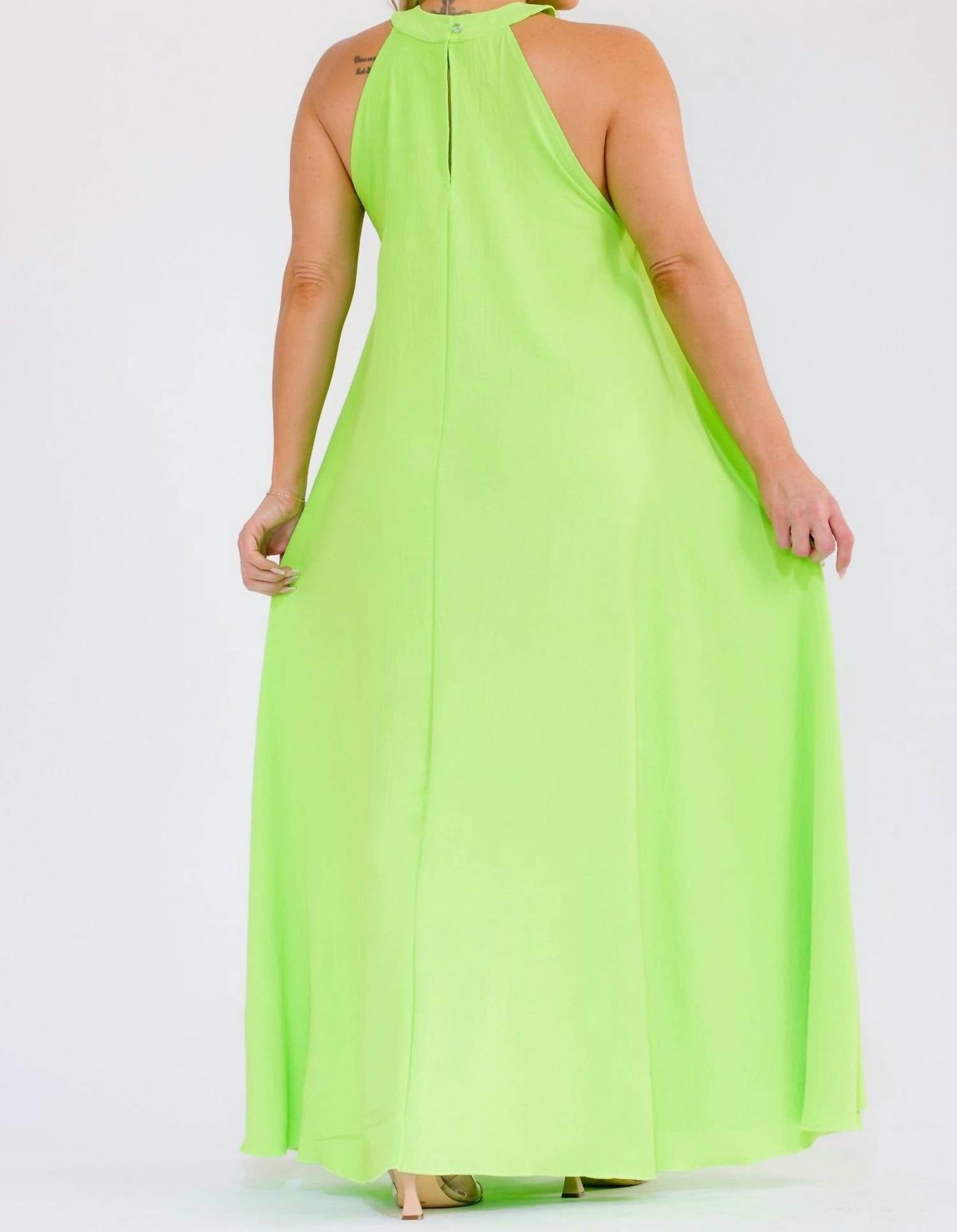 Flowy Maxi Dress In Lime