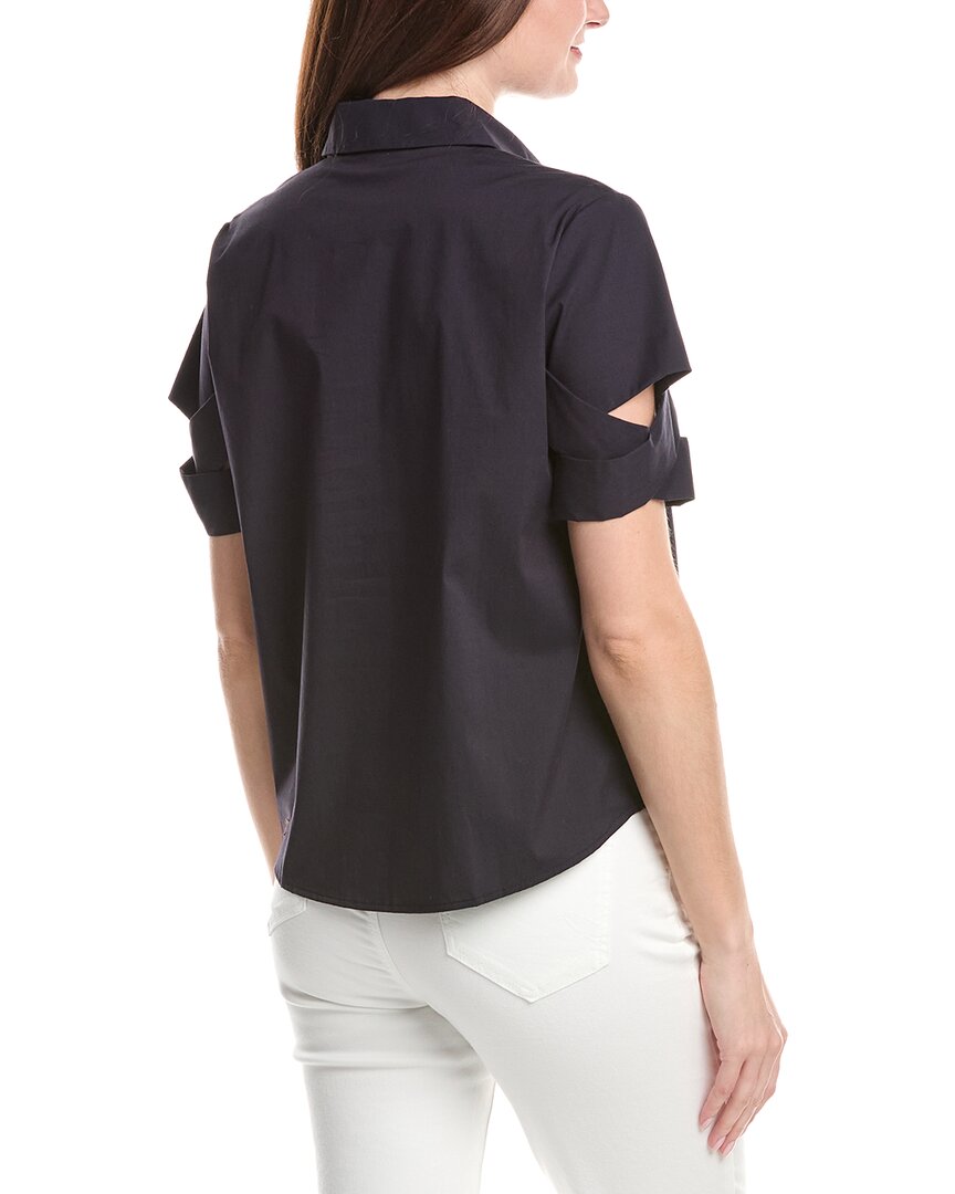 Renuar Woven Button Front Blouse