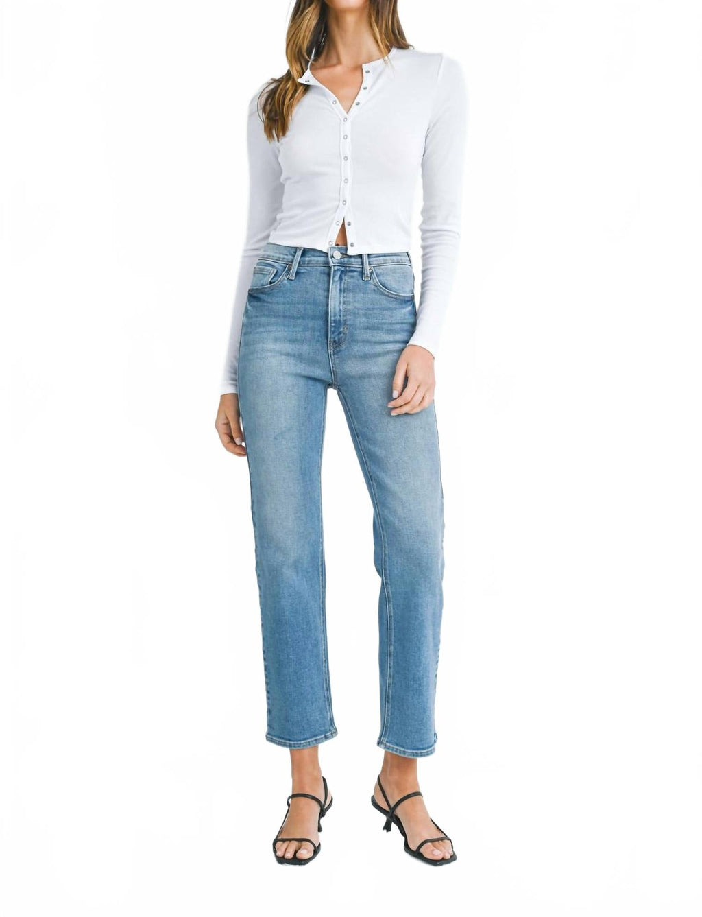 Classic Straight Jeans In Medium Denim