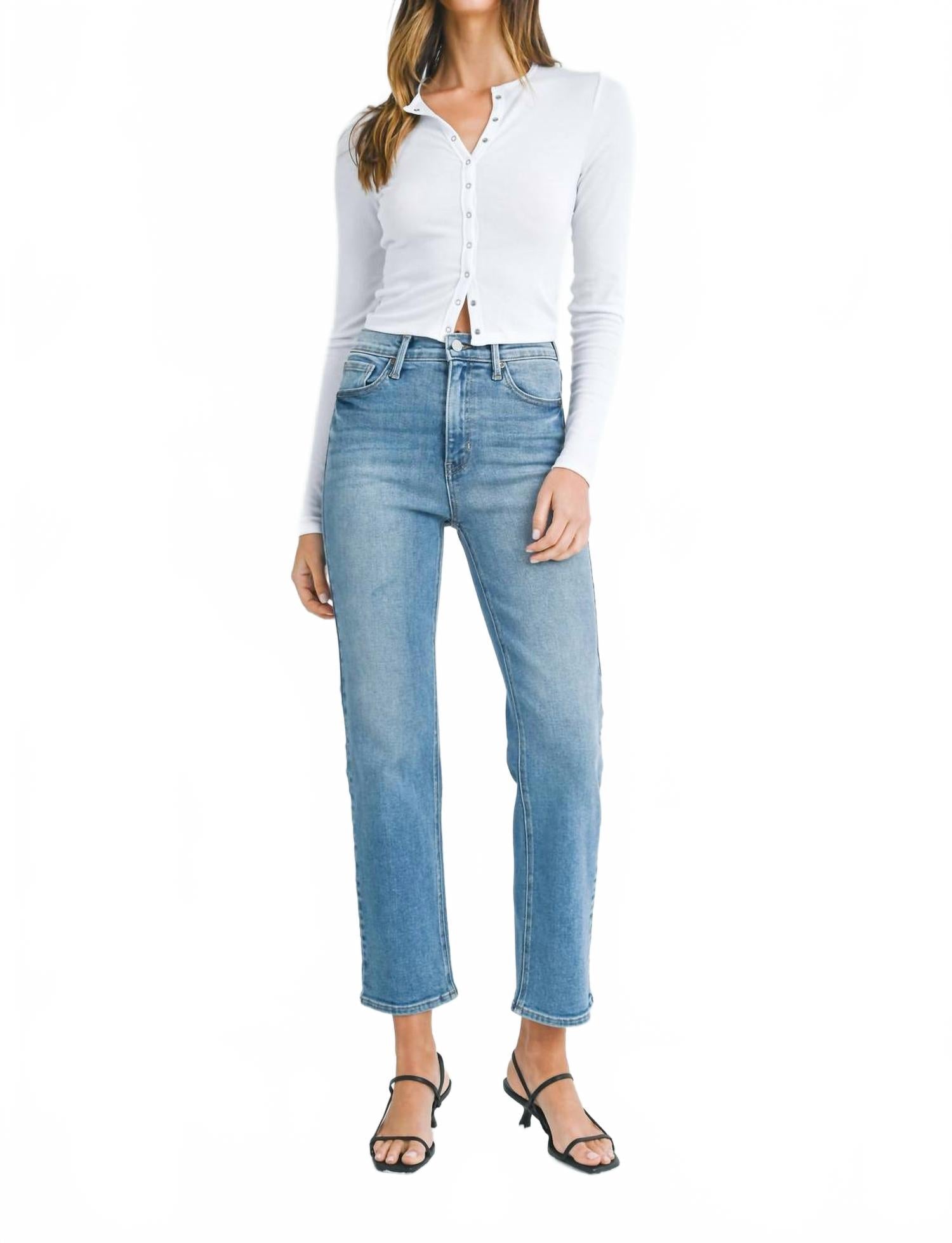 Classic Straight Jeans In Medium Denim