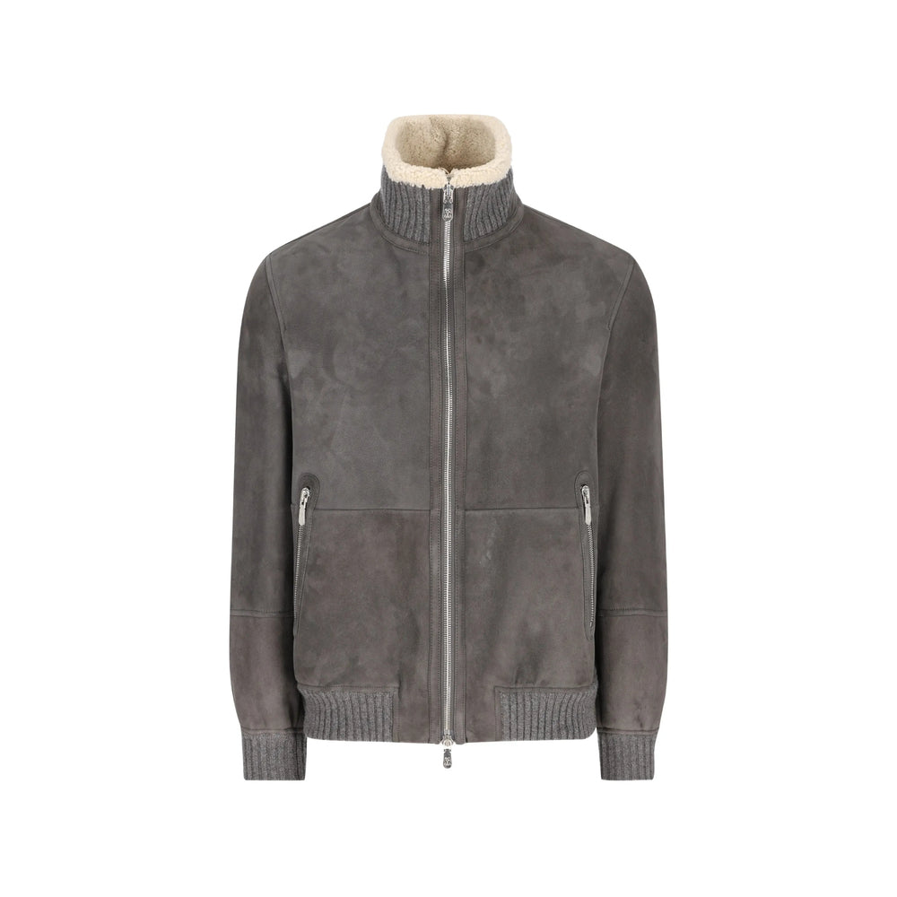 Brunello Cucinelli Grey Jackets - Bomber Jackets Men