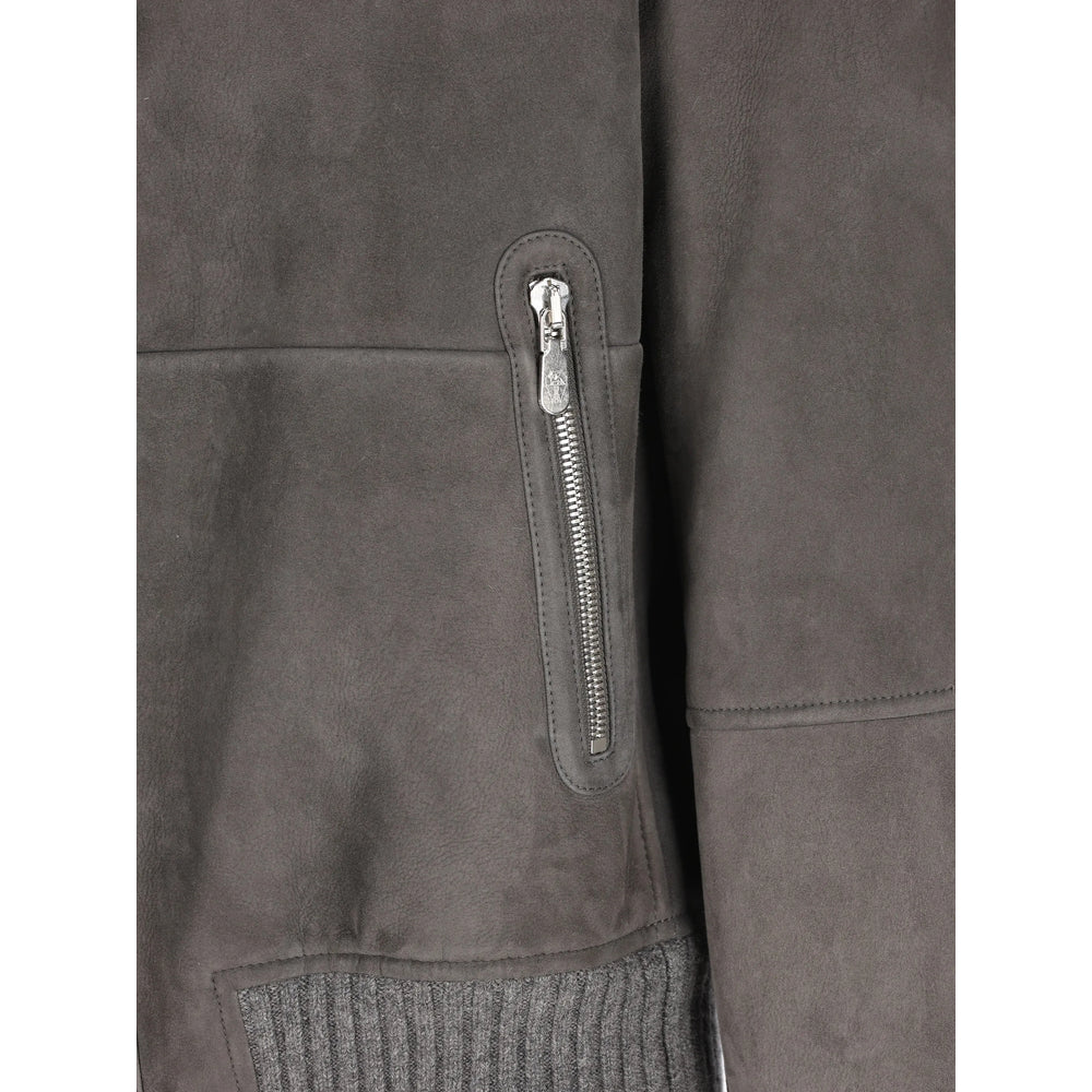 Brunello Cucinelli Grey Jackets - Bomber Jackets Men