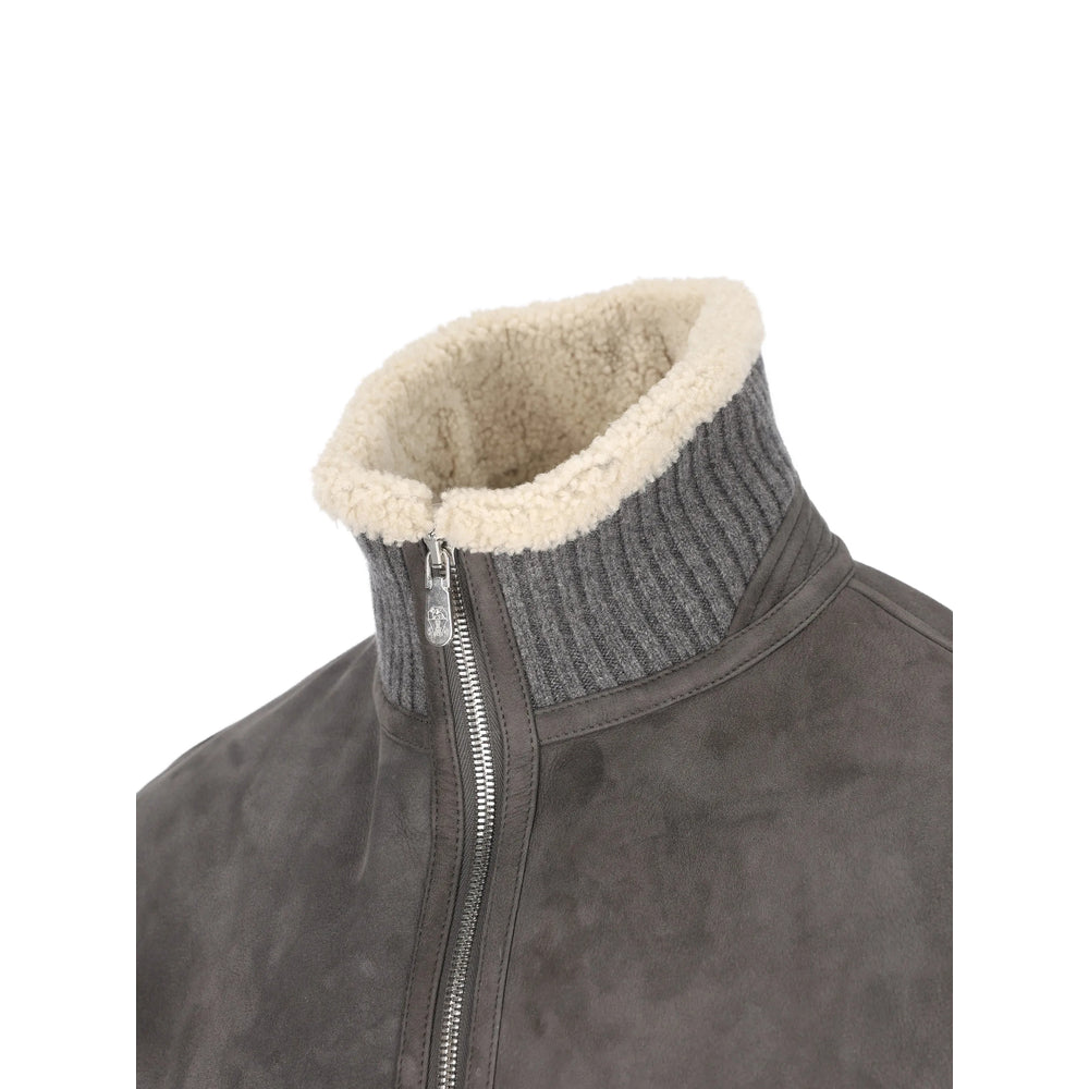 Brunello Cucinelli Grey Jackets - Bomber Jackets Men