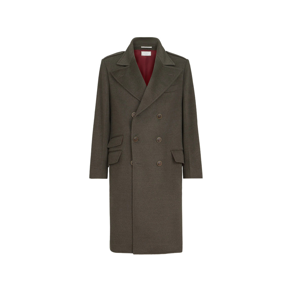 Brunello Cucinelli Green Coats - Double Breasted Coats Men
