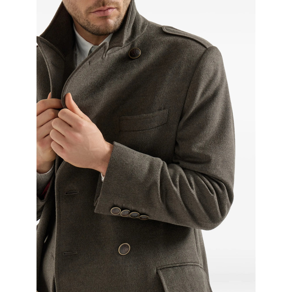 Brunello Cucinelli Green Coats - Double Breasted Coats Men