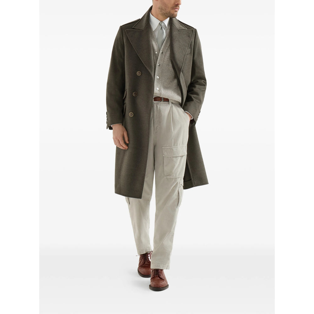 Brunello Cucinelli Green Coats - Double Breasted Coats Men