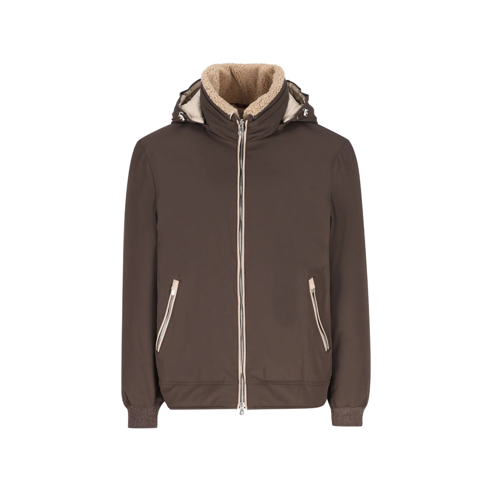 Brunello Cucinelli Brown Jackets - Hooded Jackets Men