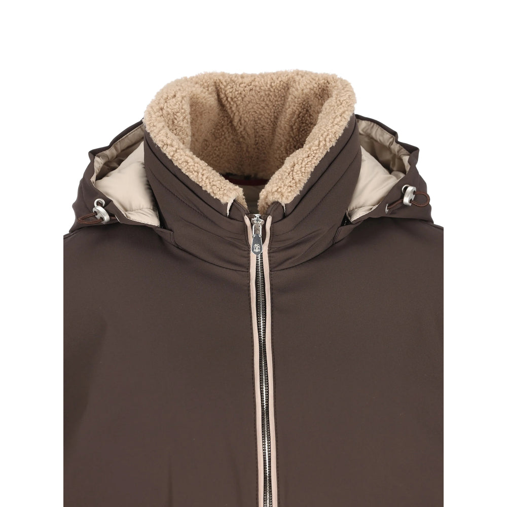 Brunello Cucinelli Brown Jackets - Hooded Jackets Men