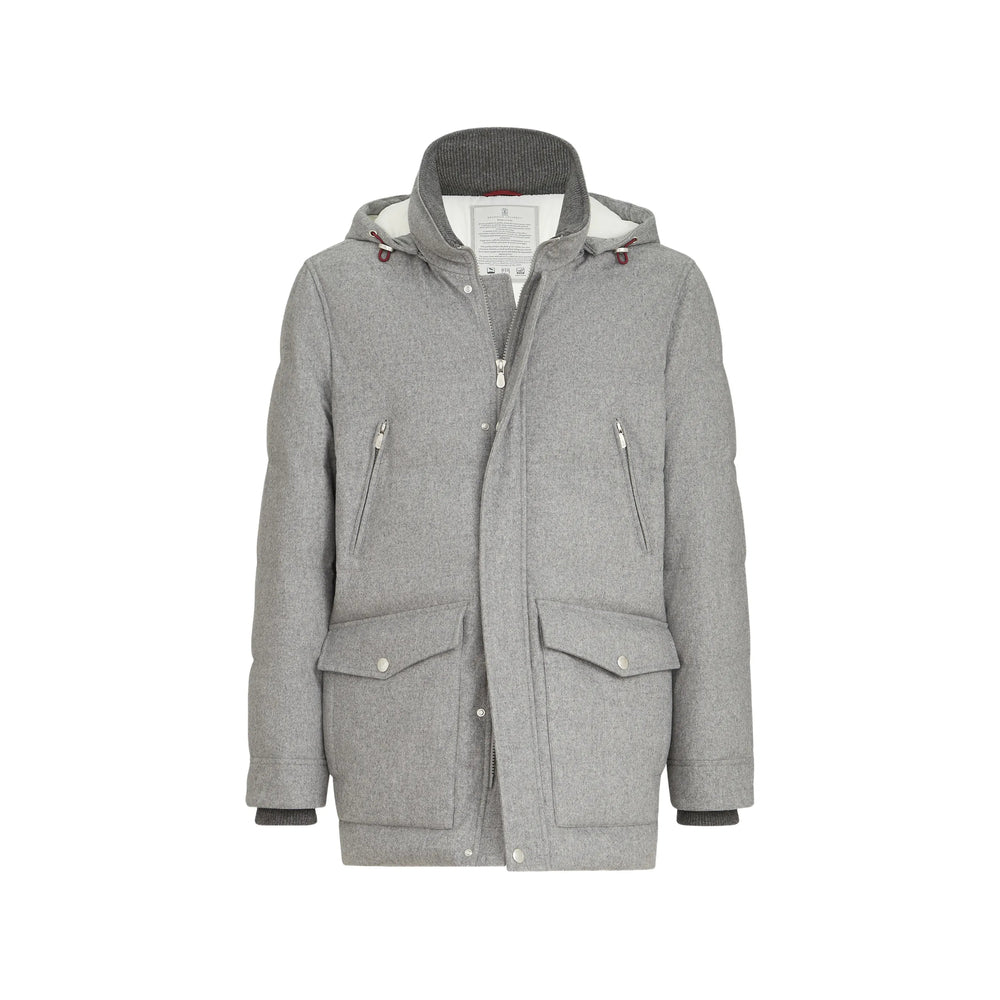 Brunello Cucinelli Grey Jackets - Padded & Down Jackets Men