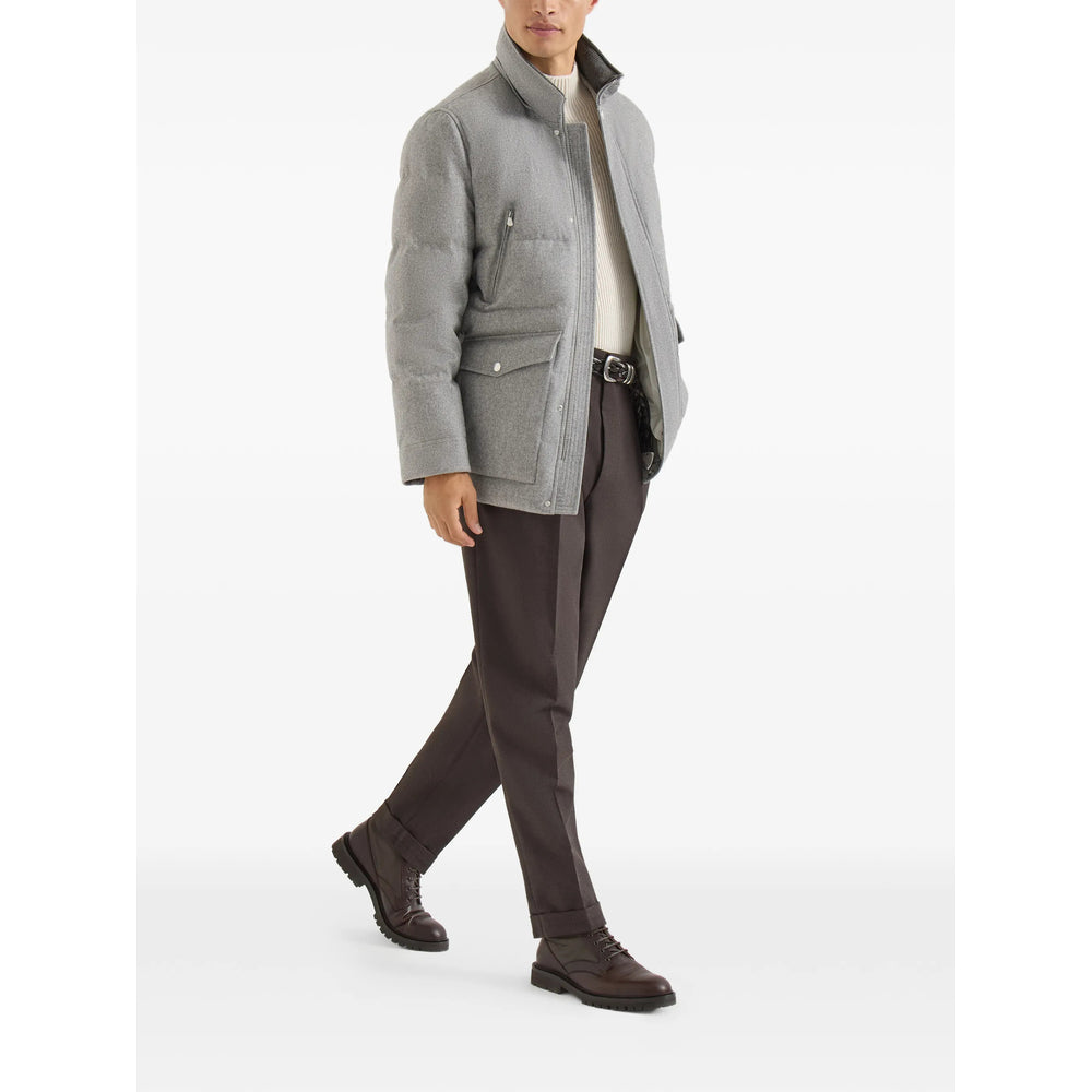 Brunello Cucinelli Grey Jackets - Padded & Down Jackets Men