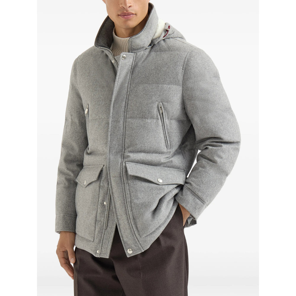 Brunello Cucinelli Grey Jackets - Padded & Down Jackets Men