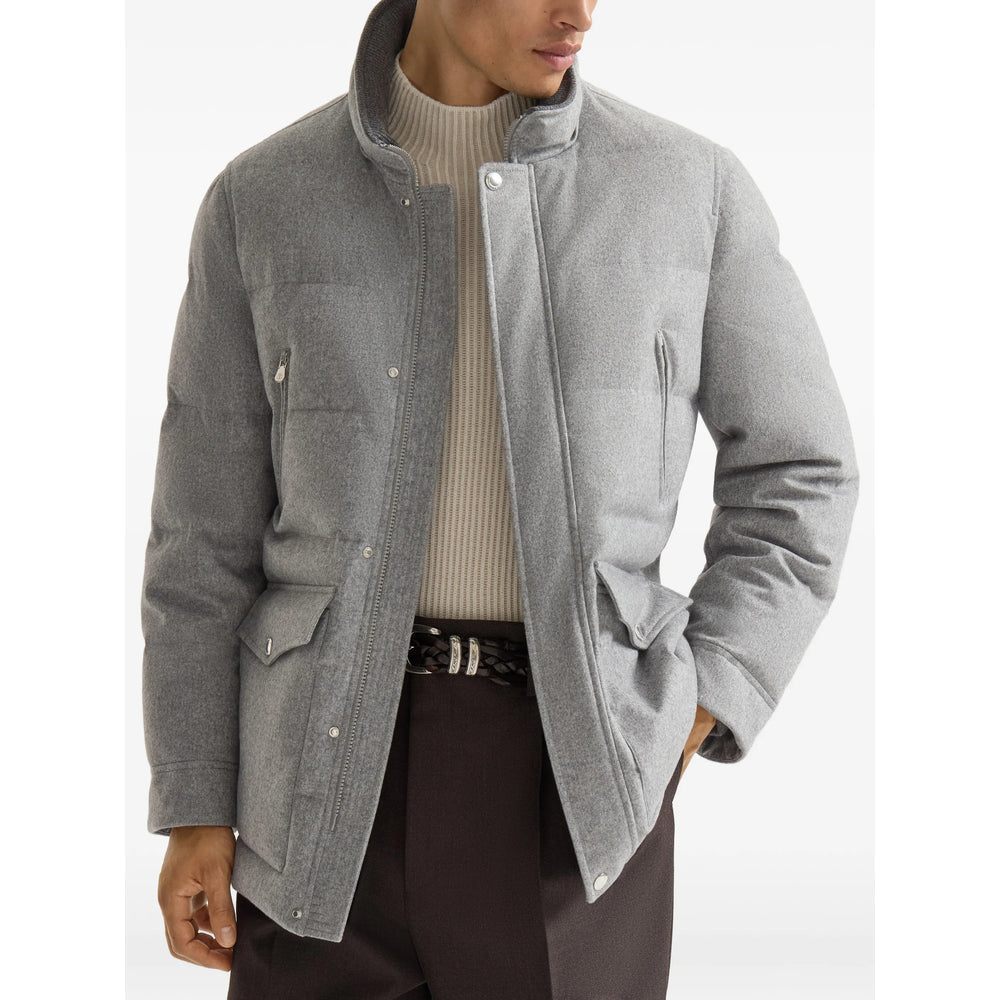 Brunello Cucinelli Grey Jackets - Padded & Down Jackets Men