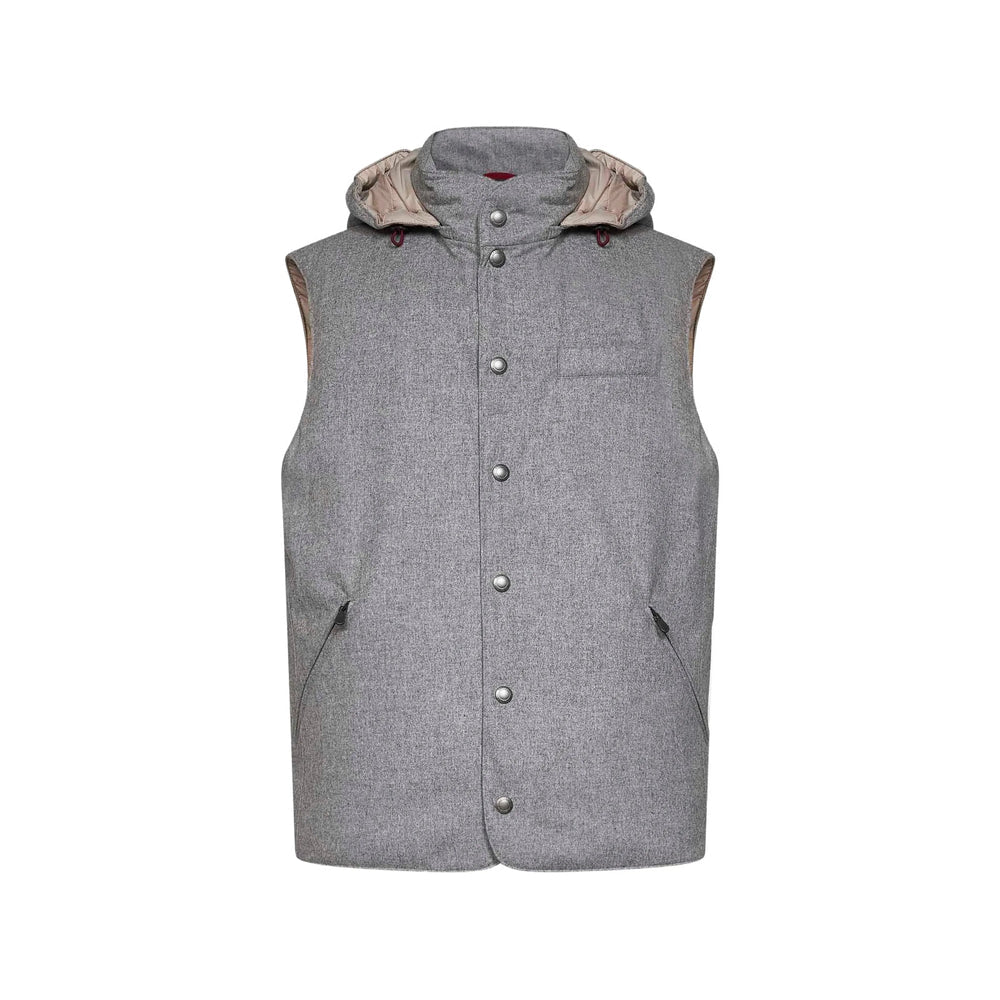 Brunello Cucinelli Grey Jackets - Waistcoats & Gilets Men