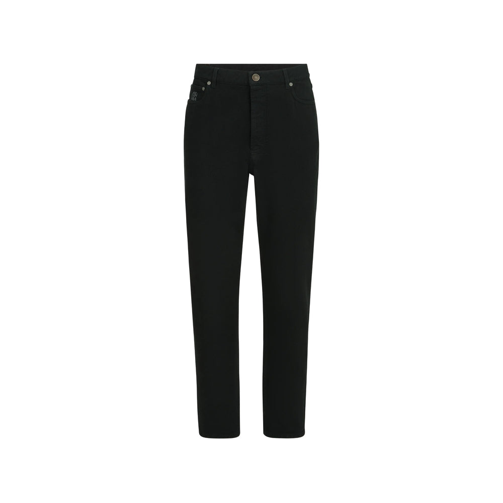 Brunello Cucinelli Black Denim - Regular & Straight-Leg Jeans Men