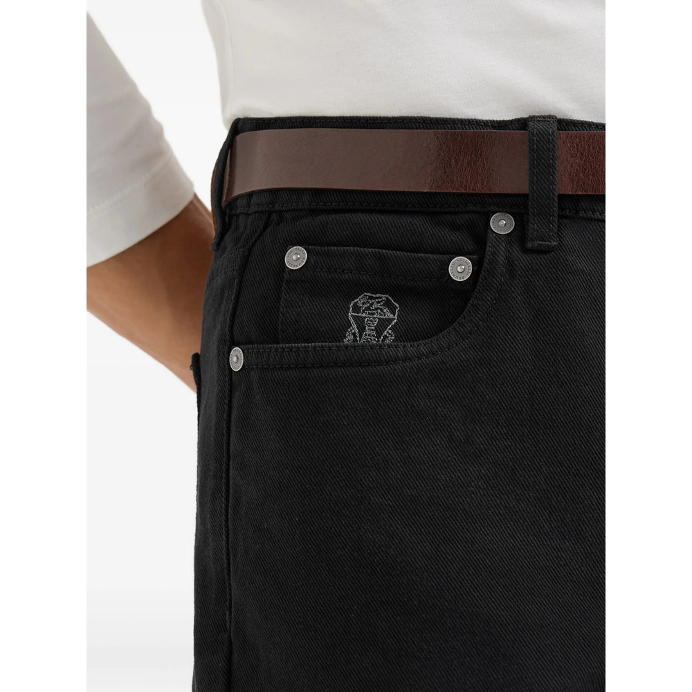 Brunello Cucinelli Black Denim - Regular & Straight-Leg Jeans Men