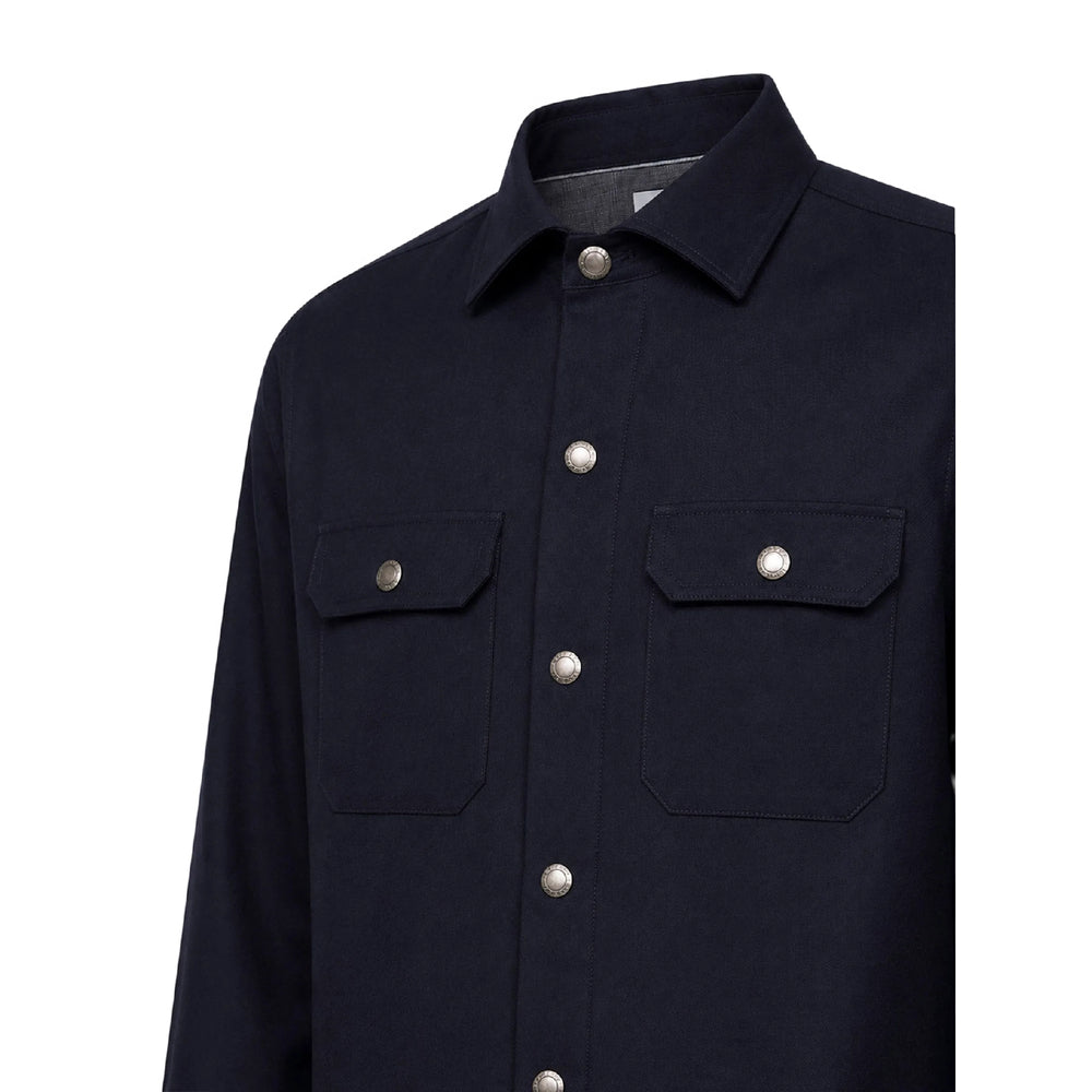 Brunello Cucinelli Blue Shirts Men