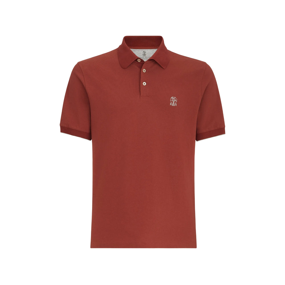 Brunello Cucinelli Orange Polo Shirts Men