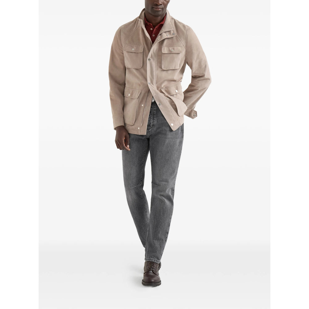 Brunello Cucinelli Orange Polo Shirts Men