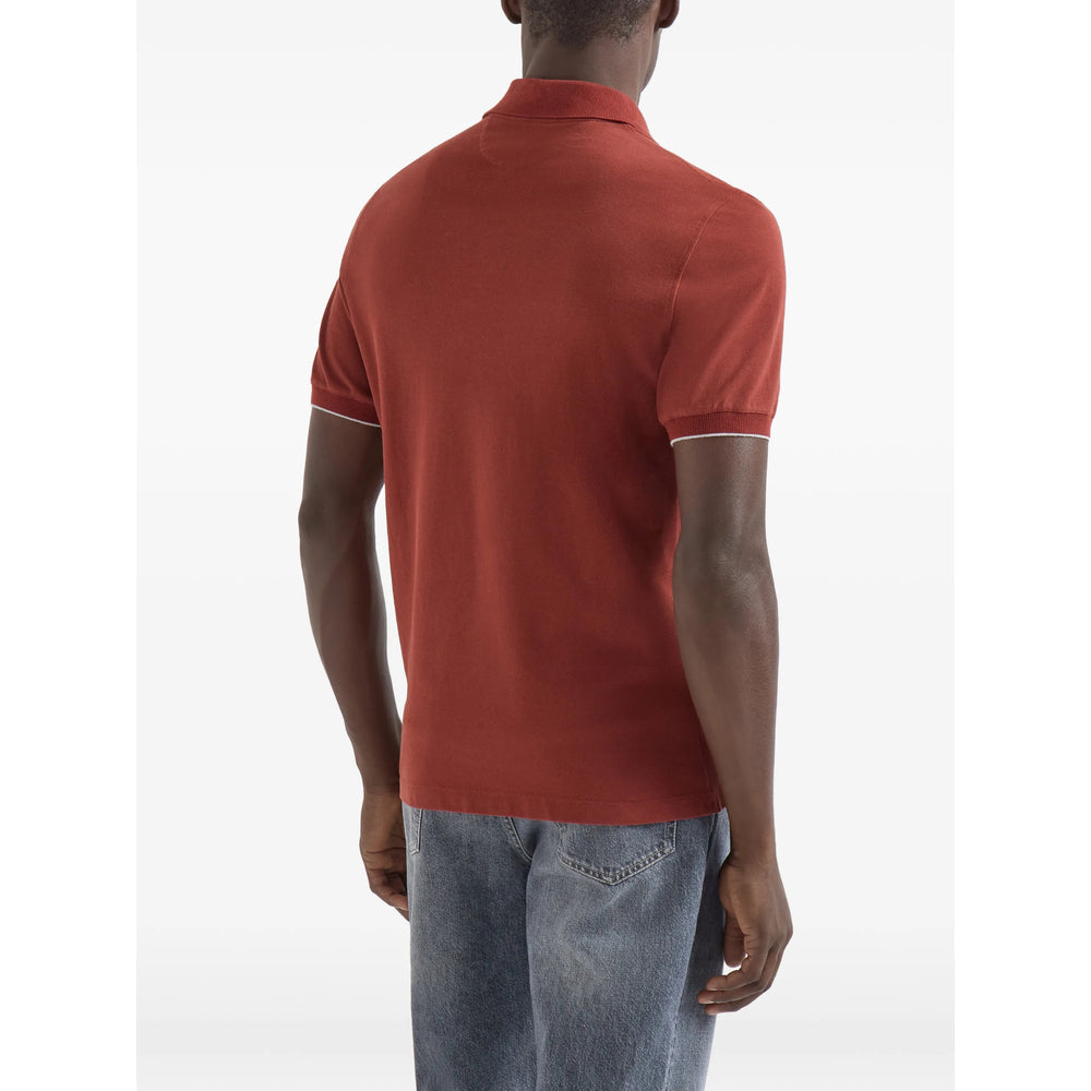Brunello Cucinelli Orange Polo Shirts Men
