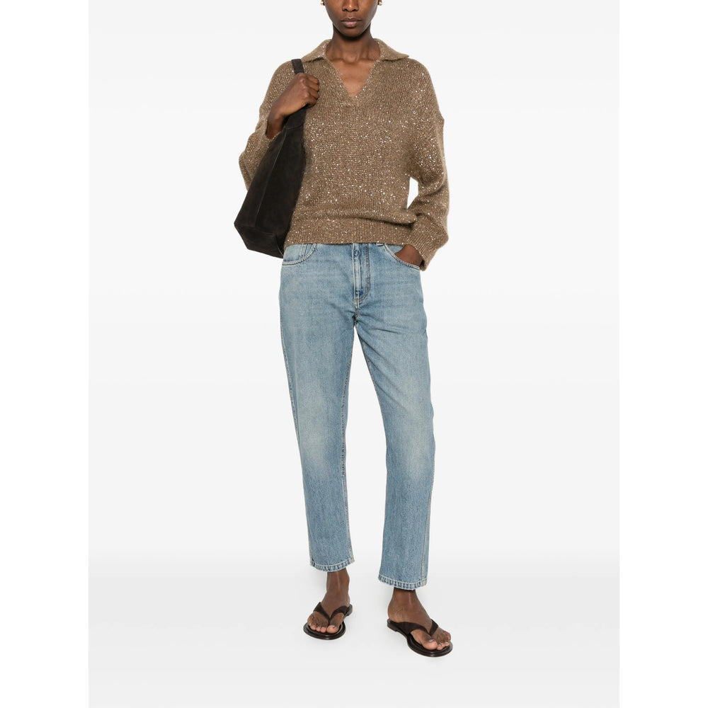 Brunello Cucinelli Blue Denim - Straight-Leg Jeans Women