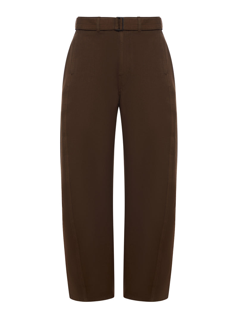 Lemaire Women Cotton Trousers With Braided Belt