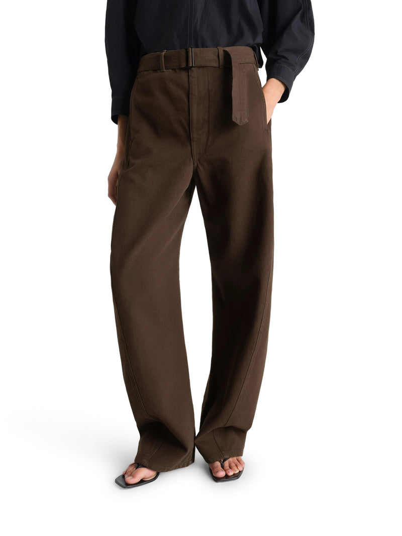 Lemaire Women Cotton Trousers With Braided Belt