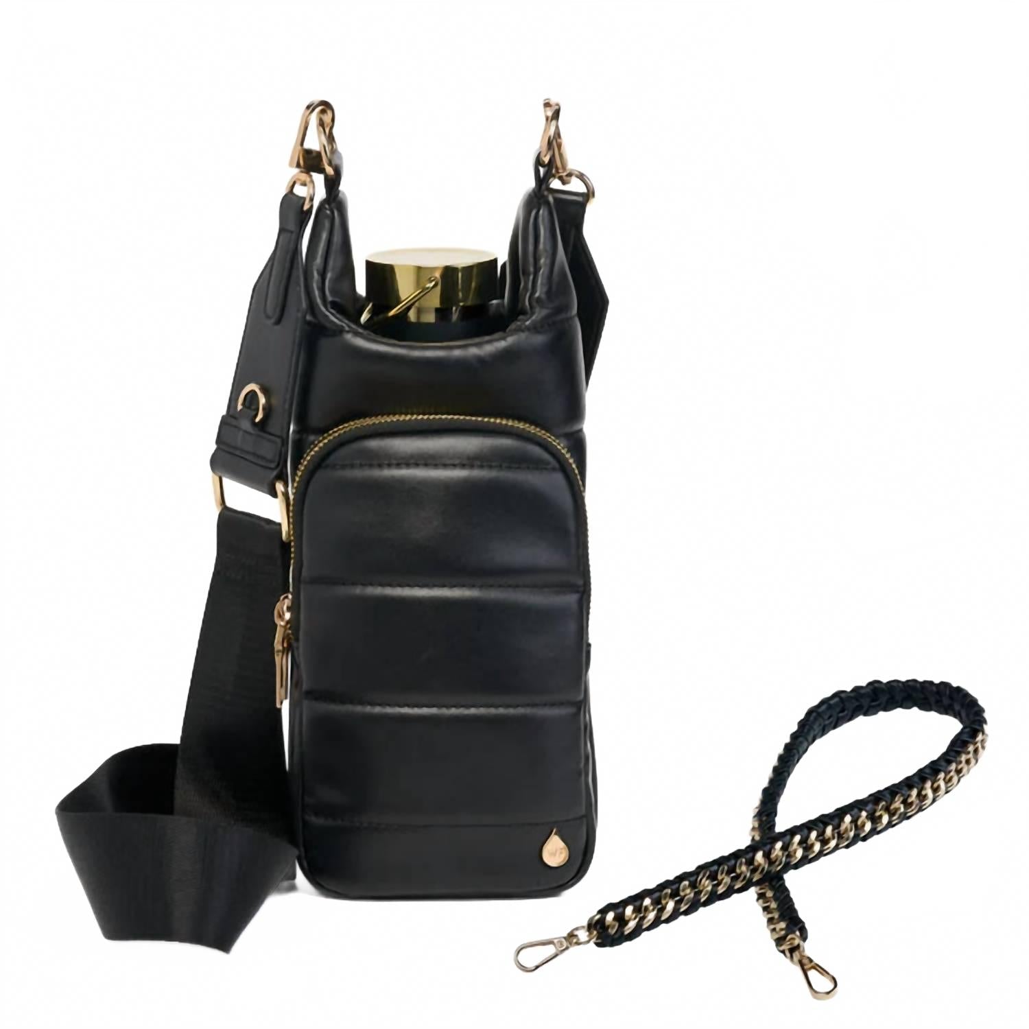 Women's Vegan Leather Hydrobag With Strap Bundle In Black