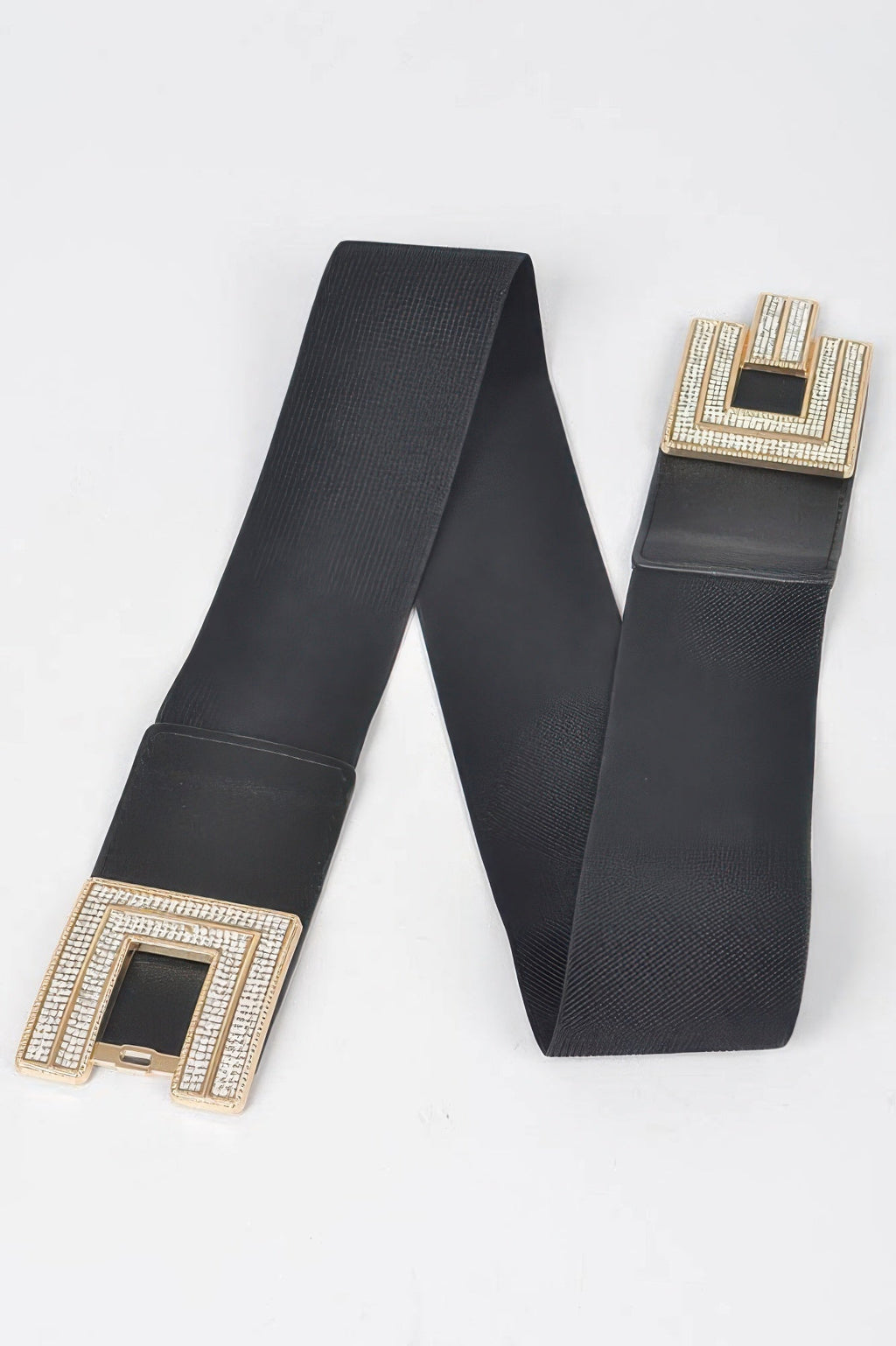 Rhinestone Buckles Plus Size Elastic Belt