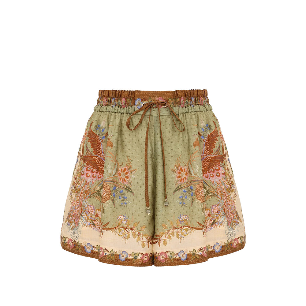 Zimmermann Green Shorts - Mini Shorts Women