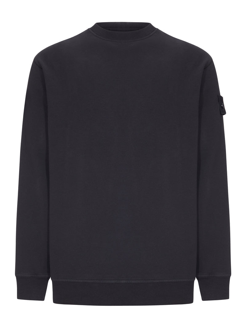 Stone Island Men Crew Neck Sweatshirt In Stretch Cotton