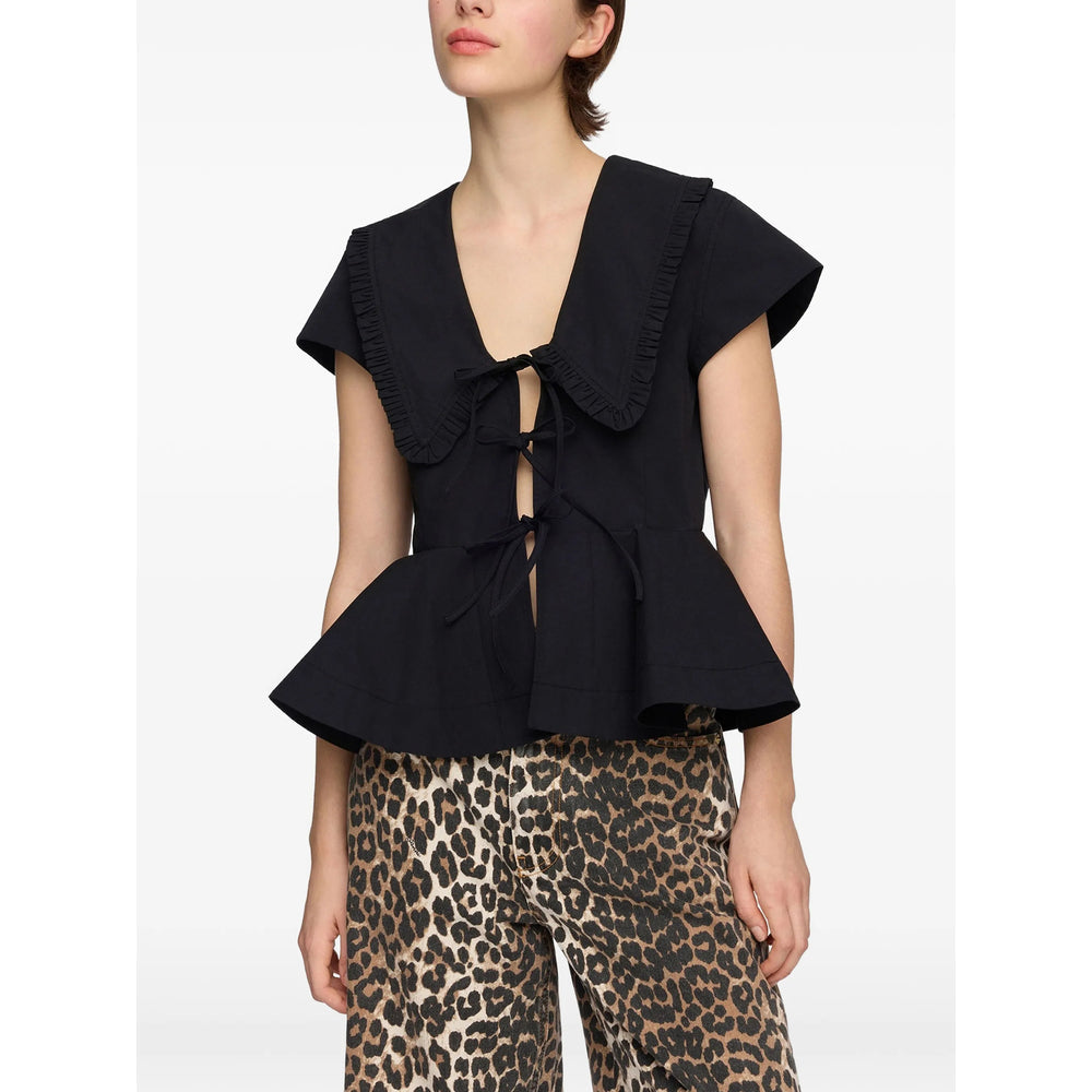 Ganni Black Tops - Blouses Women