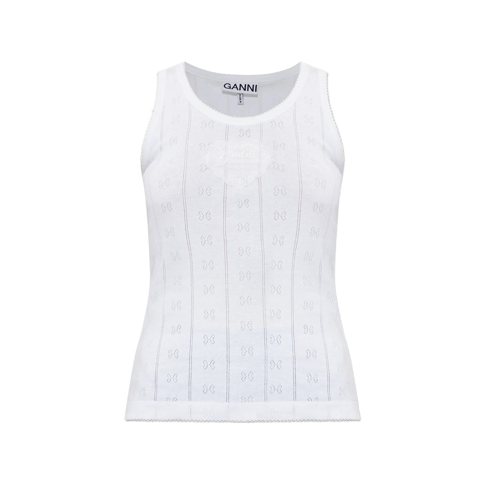 Ganni White Tops - Vests & Tank Tops Women