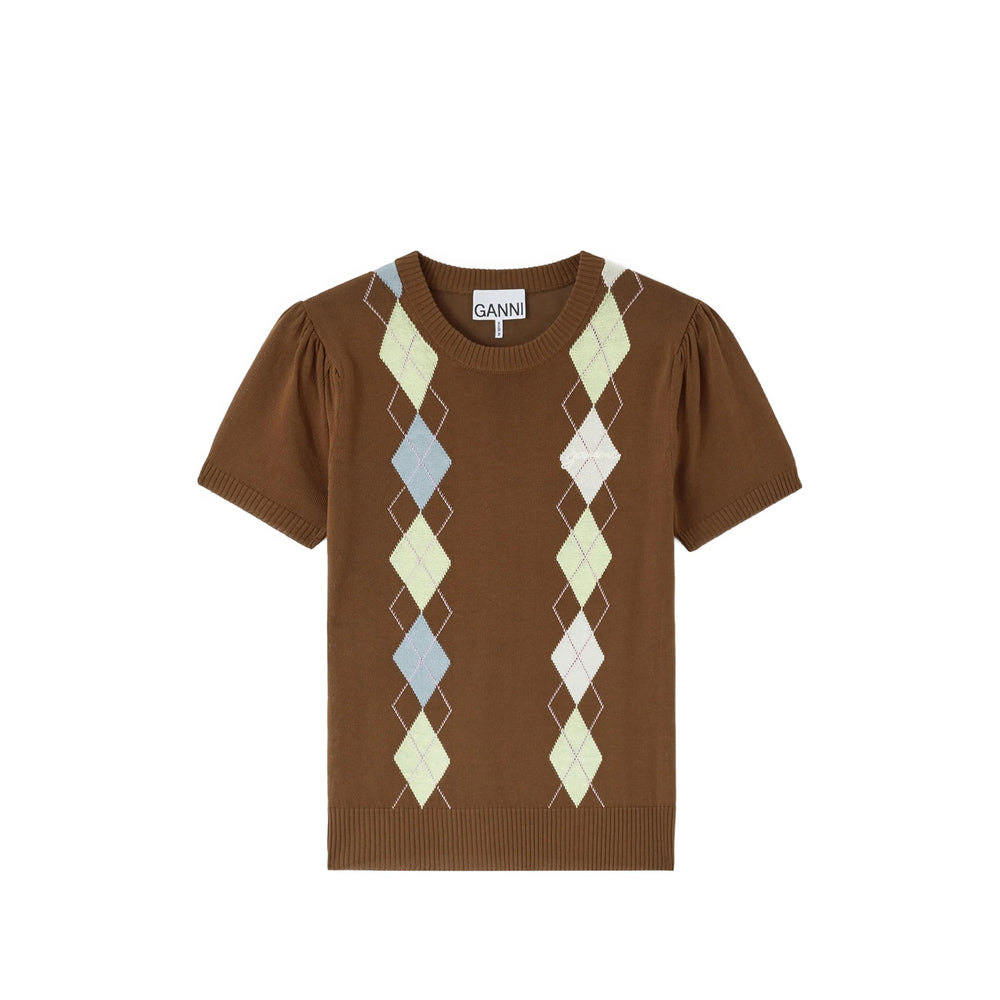 Ganni Brown Tops - T-Shirts & Jerseys Women