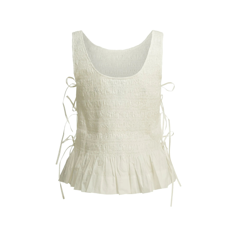 Ganni Neutrals Tops - Vests & Tank Tops Women