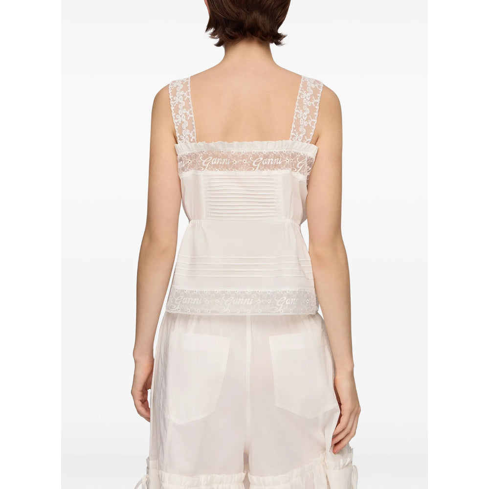 Ganni White Tops - Vests & Tank Tops Women