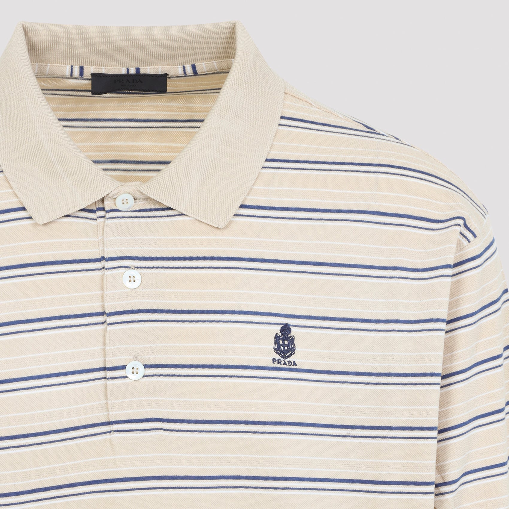 Prada Striped Piqué Polo Men