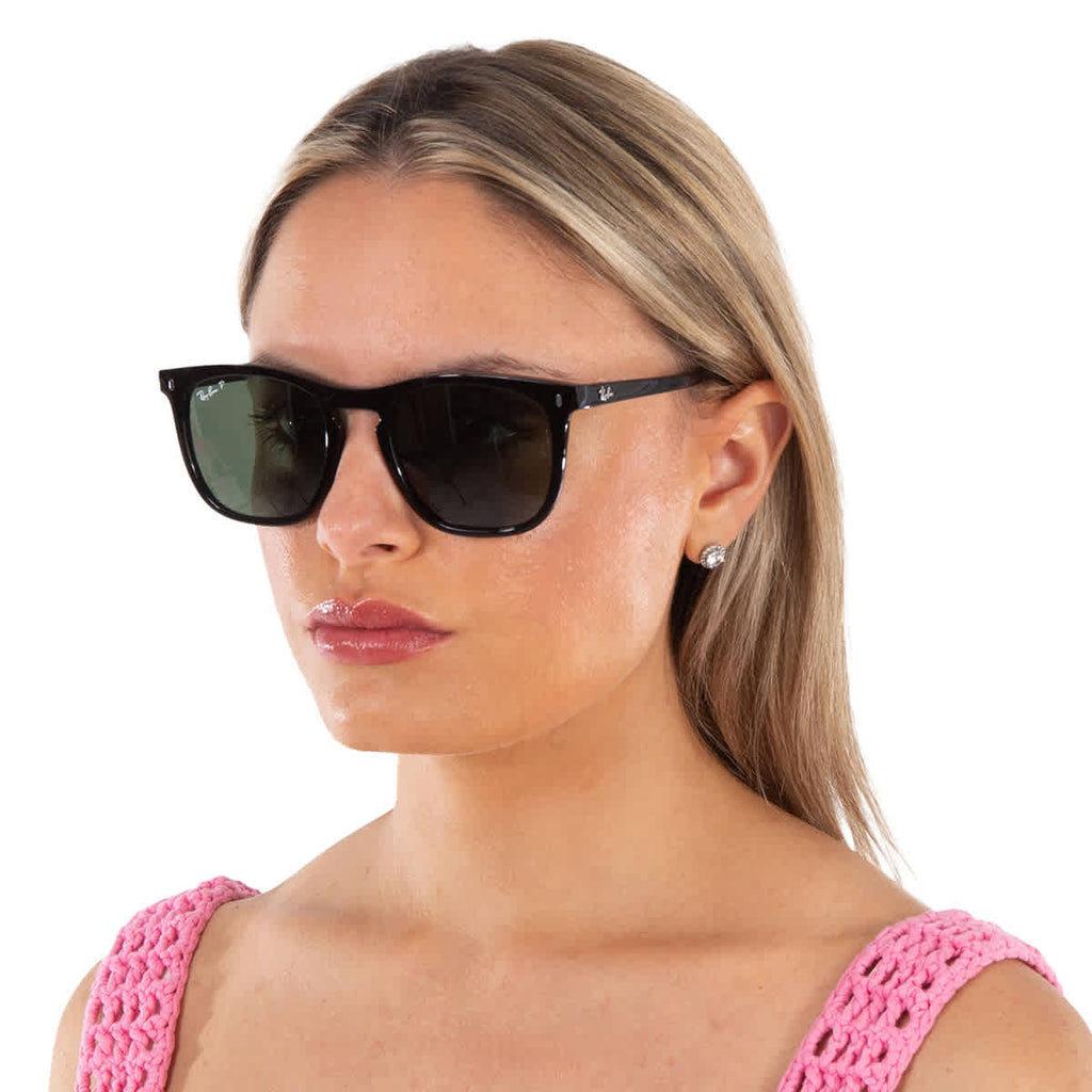 Ray Ban Polarized Green Square Unisex Sunglasses RB2210 901/58 53