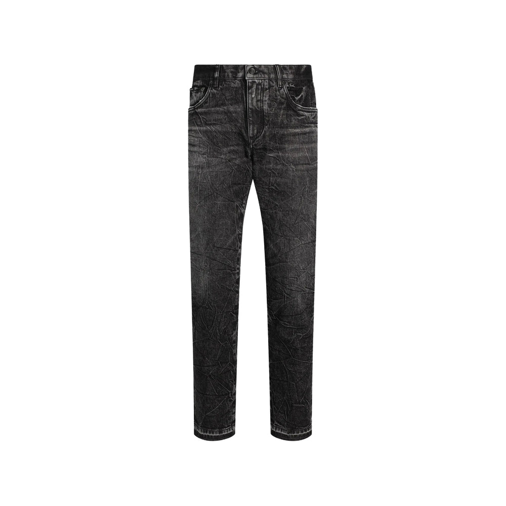 Dolce & Gabbana Black Denim - Slim-Fit Jeans Men