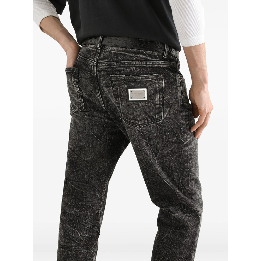 Dolce & Gabbana Black Denim - Slim-Fit Jeans Men
