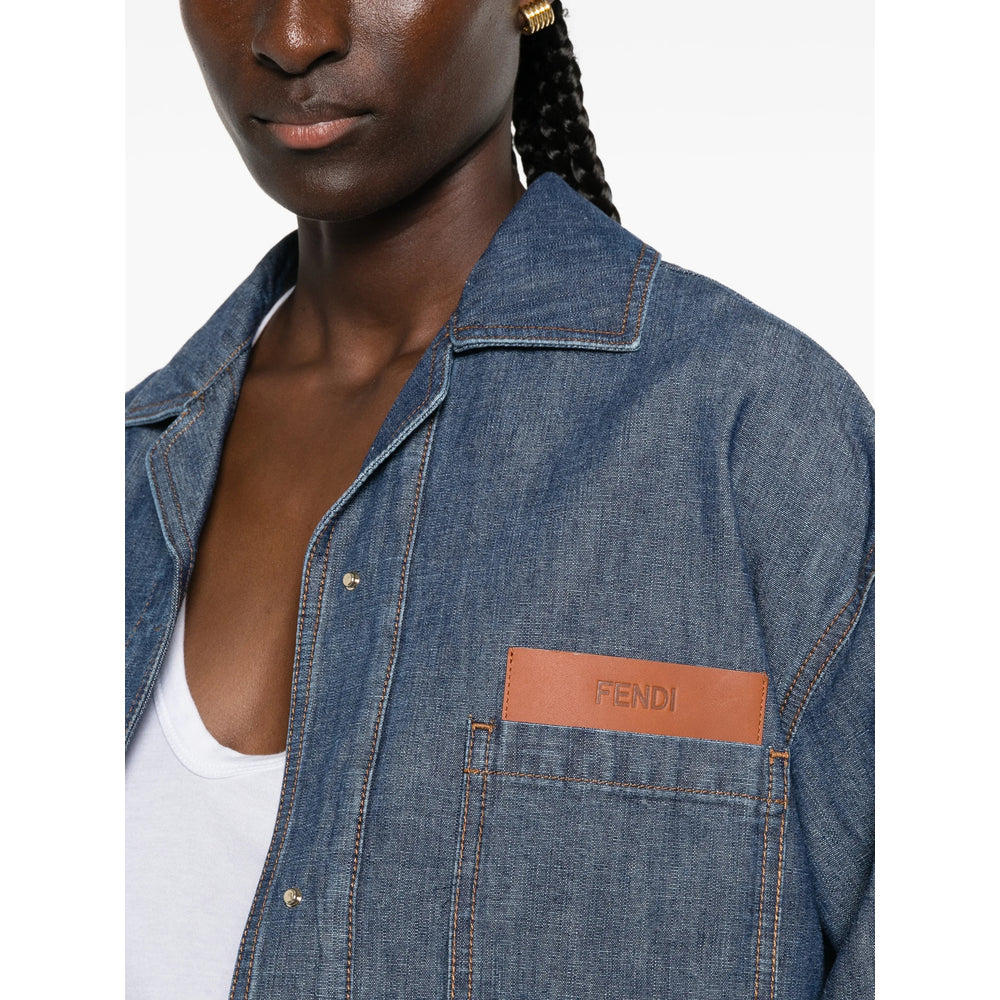 Fendi Blue Jackets - Denim Jackets Women