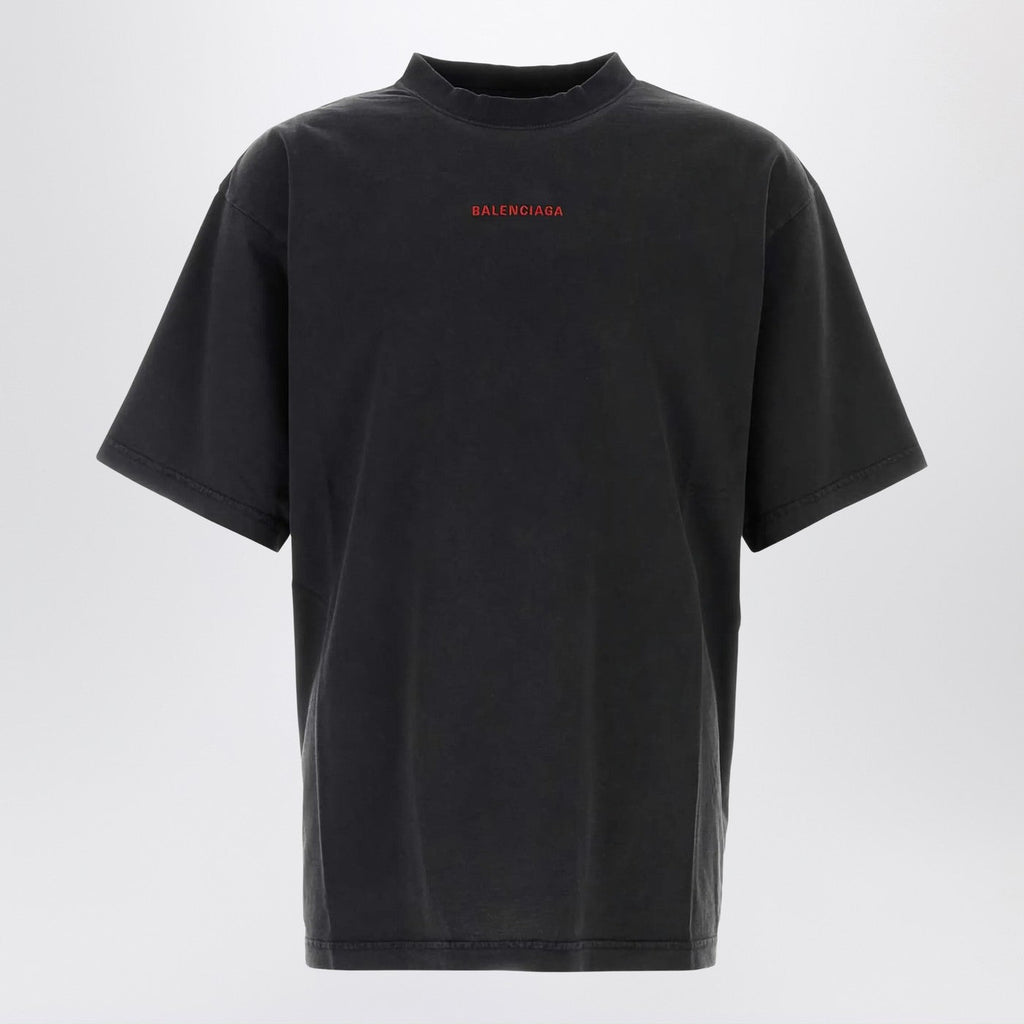 Balenciaga Light Blue Medium-Fit T-Shirt With Logo Men