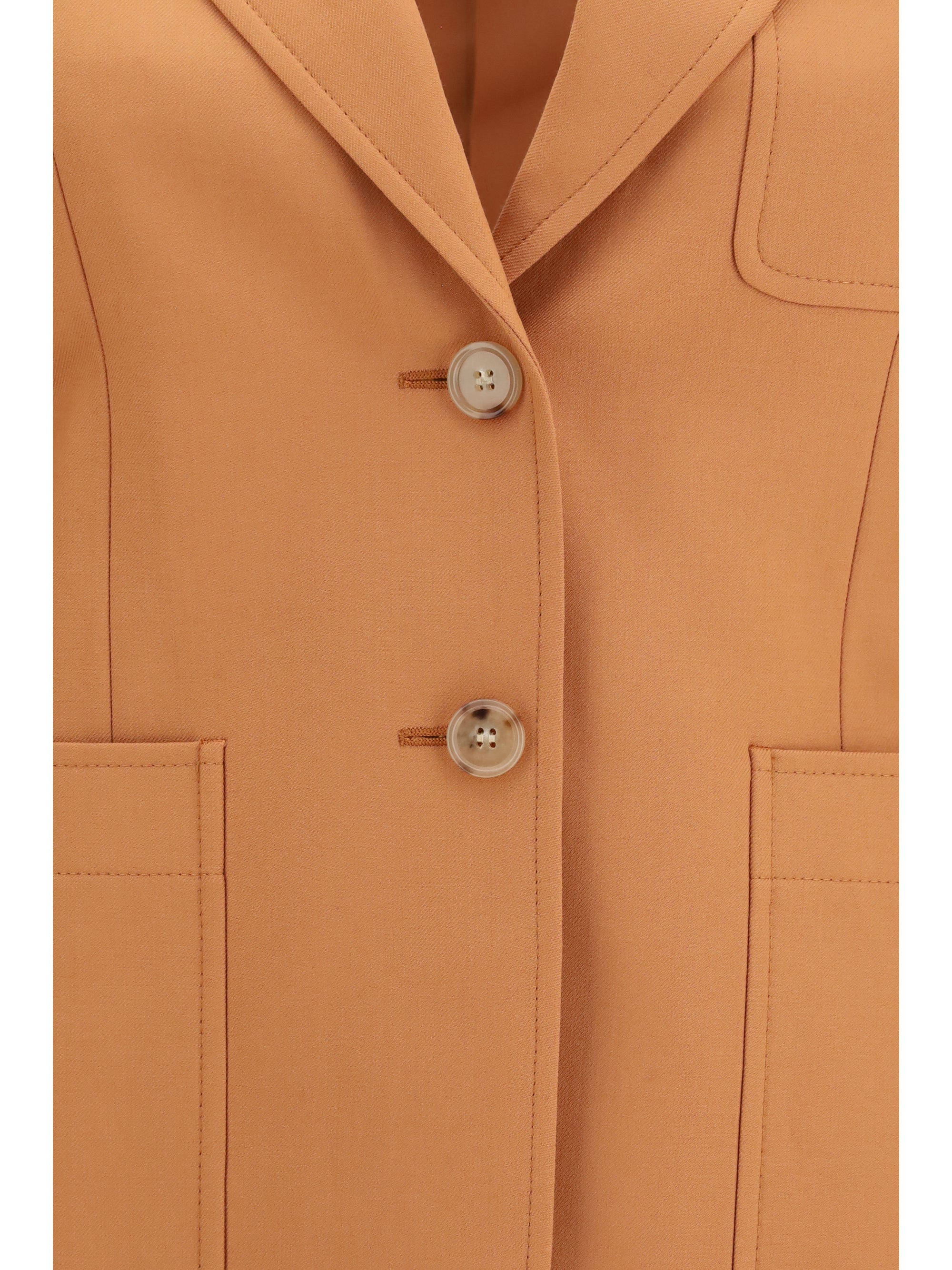 Chloé Women Straight-Cut Wool Gabardine Blazer