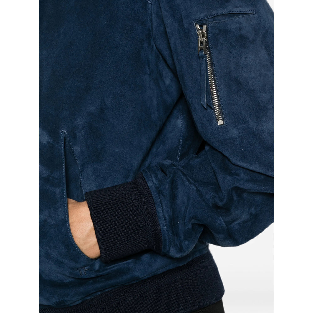 Tom Ford Blue Jackets - Leather Jackets Men