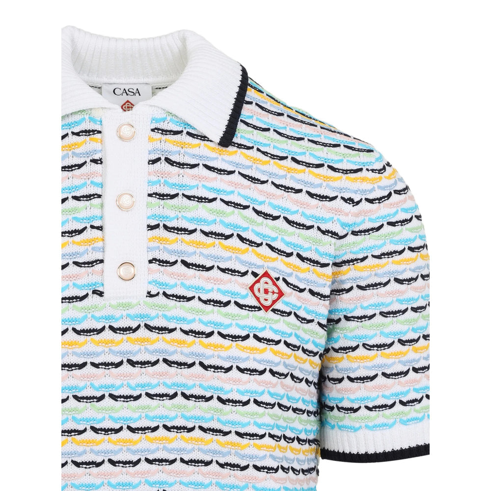Casablanca White Polo Shirts Men