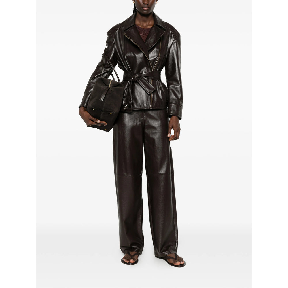 Max Mara Studio Brown Jackets - Leather Jackets Women