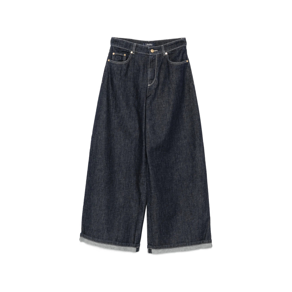 S Max Mara Blue Denim - Wide-Leg Jeans Women