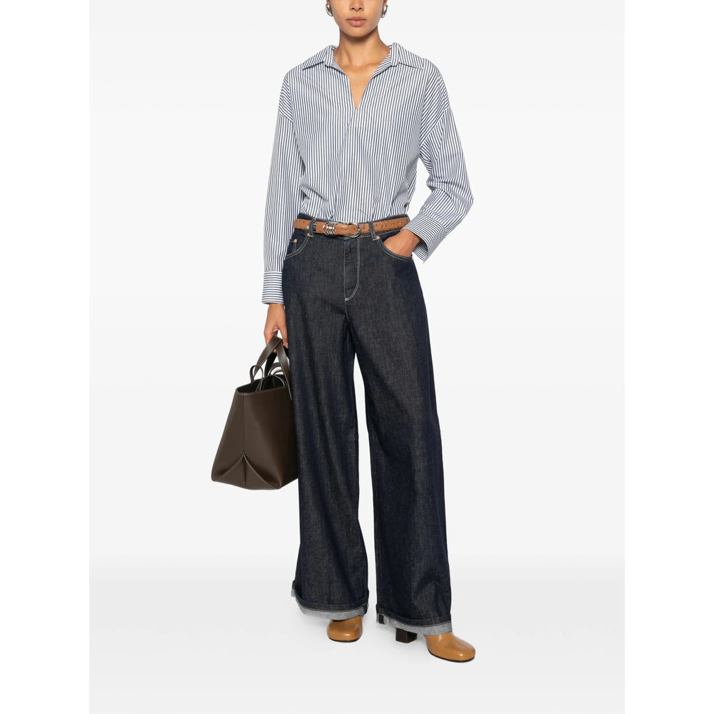 S Max Mara Blue Denim - Wide-Leg Jeans Women