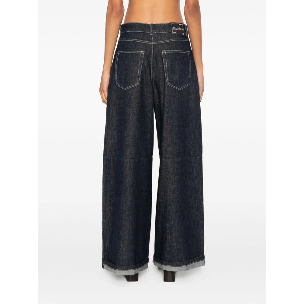 S Max Mara Blue Denim - Wide-Leg Jeans Women